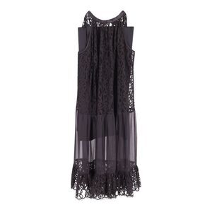 Temperley London Lily Halterneck Lace Dress with Slip in Black Silk